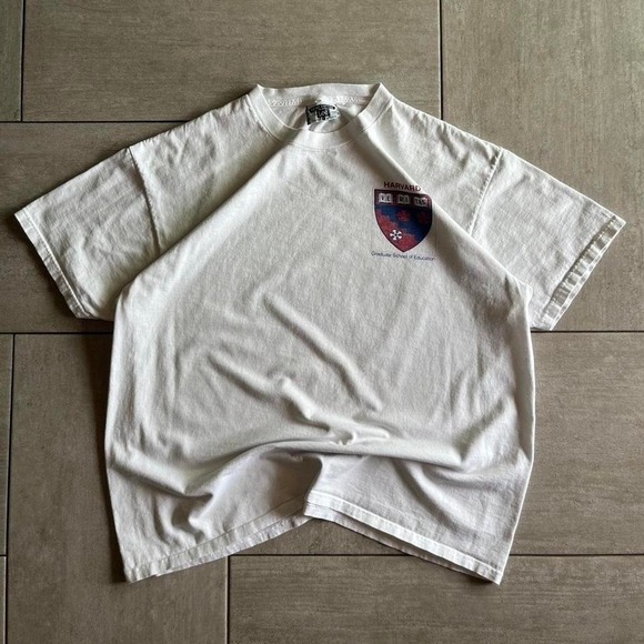 Lee Other - Vintage 90s pocket logo Harvard University white cotton t-shirt